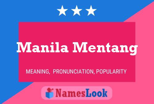 Pôster do nome Manila Mentang