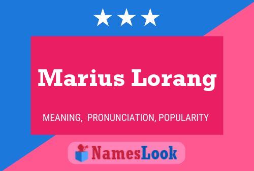 Pôster do nome Marius Lorang