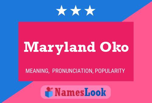 Pôster do nome Maryland Oko