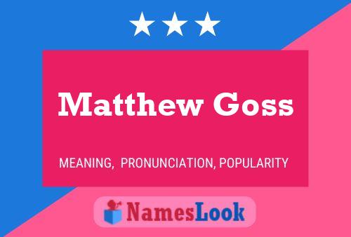 Pôster do nome Matthew Goss