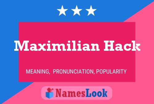 Pôster do nome Maximilian Hack