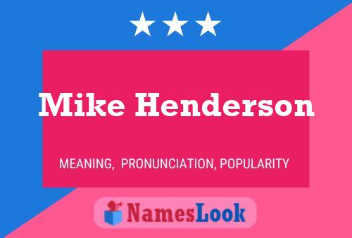 Pôster do nome Mike Henderson