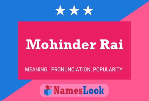 Pôster do nome Mohinder Rai