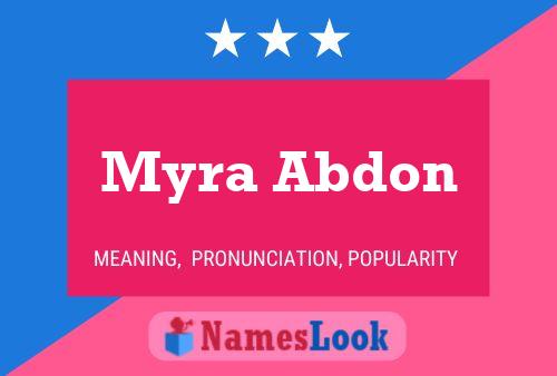 Pôster do nome Myra Abdon