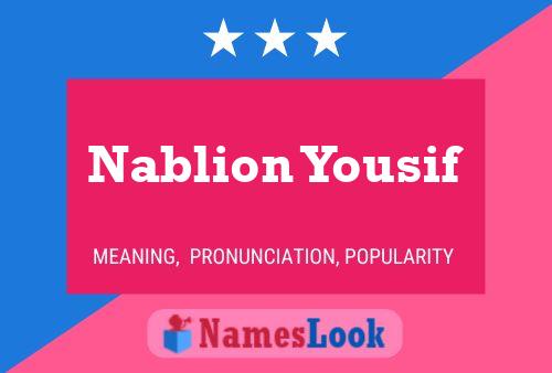 Pôster do nome Nablion Yousif