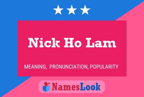 Pôster do nome Nick Ho Lam