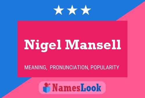 Pôster do nome Nigel Mansell