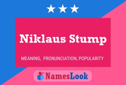 Pôster do nome Niklaus Stump