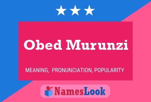 Pôster do nome Obed Murunzi