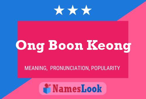 Pôster do nome Ong Boon Keong