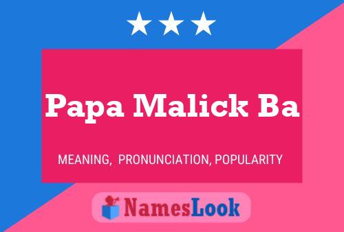 Pôster do nome Papa Malick Ba