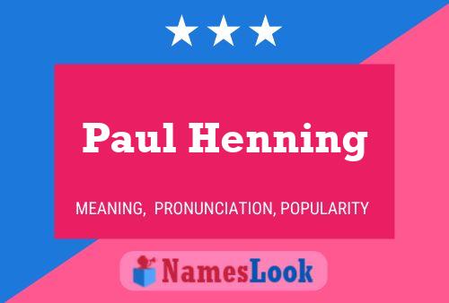 Pôster do nome Paul Henning