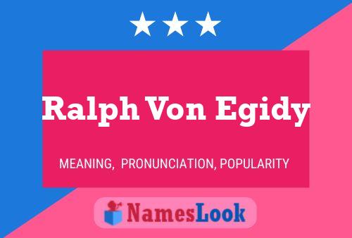 Pôster do nome Ralph Von Egidy