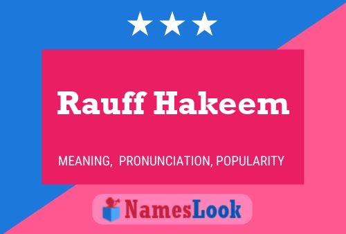 Pôster do nome Rauff Hakeem