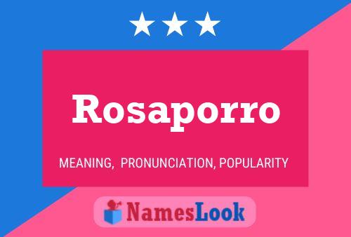 Pôster do nome Rosaporro