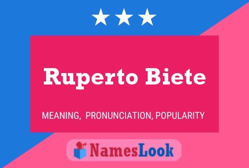 Pôster do nome Ruperto Biete