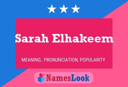 Pôster do nome Sarah Elhakeem