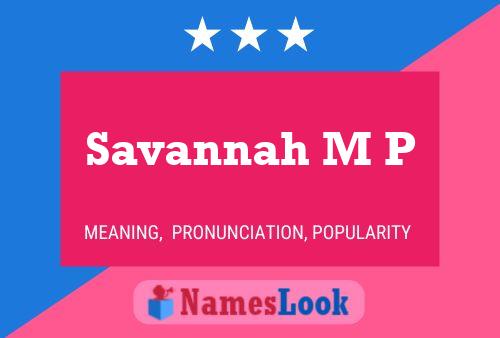 Pôster do nome Savannah M P