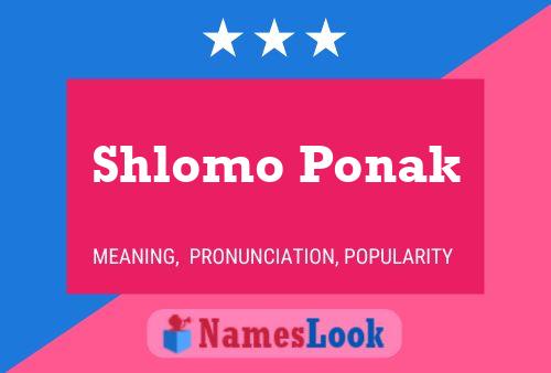 Pôster do nome Shlomo Ponak