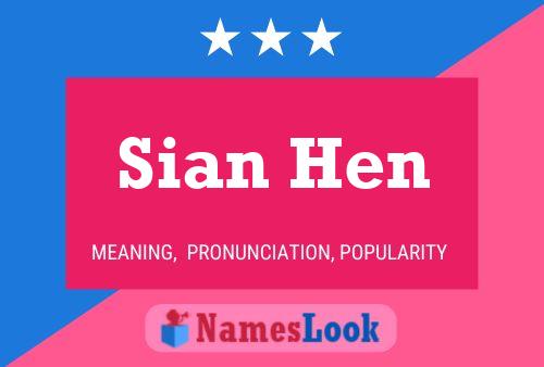 Pôster do nome Sian Hen