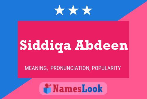 Pôster do nome Siddiqa Abdeen