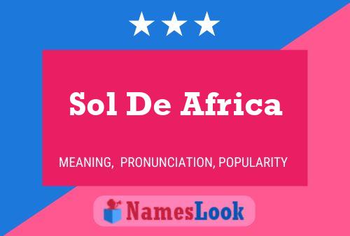 Pôster do nome Sol De Africa