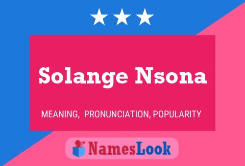 Pôster do nome Solange Nsona