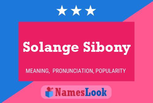 Pôster do nome Solange Sibony