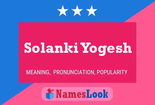 Pôster do nome Solanki Yogesh