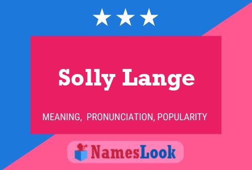 Pôster do nome Solly Lange