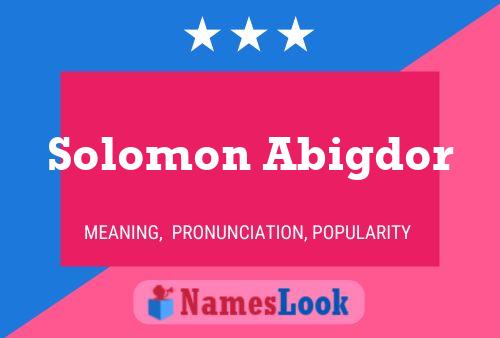 Pôster do nome Solomon Abigdor