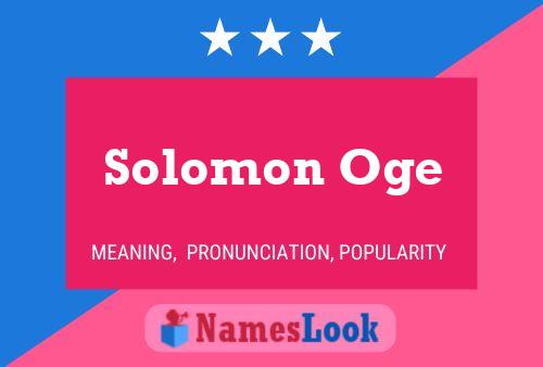 Pôster do nome Solomon Oge