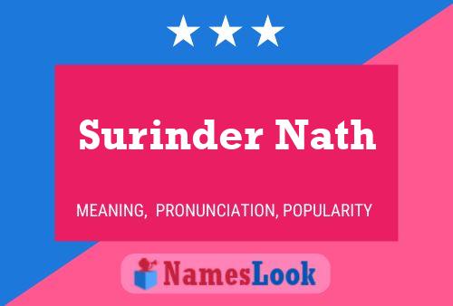 Pôster do nome Surinder Nath