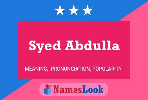 Pôster do nome Syed Abdulla