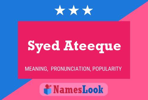 Pôster do nome Syed Ateeque