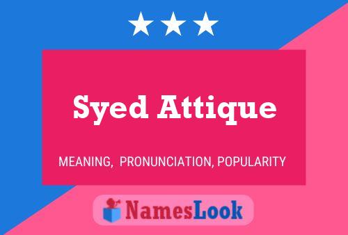 Pôster do nome Syed Attique