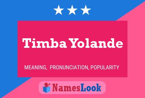 Pôster do nome Timba Yolande