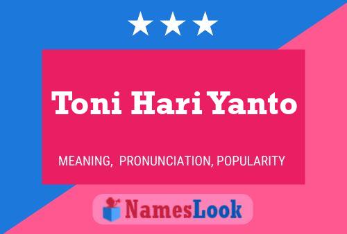 Pôster do nome Toni Hari Yanto