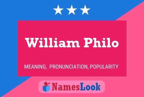 Pôster do nome William Philo