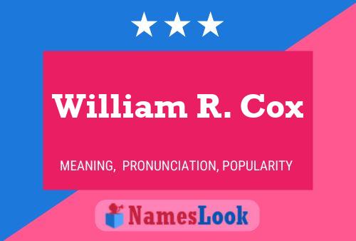 Pôster do nome William R. Cox