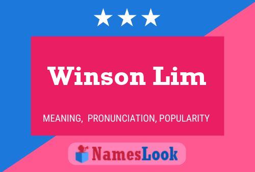 Pôster do nome Winson Lim