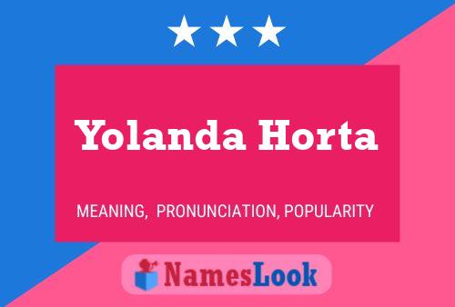 Pôster do nome Yolanda Horta