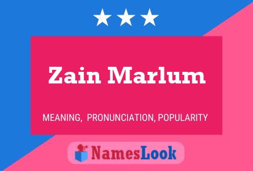 Pôster do nome Zain Marlum